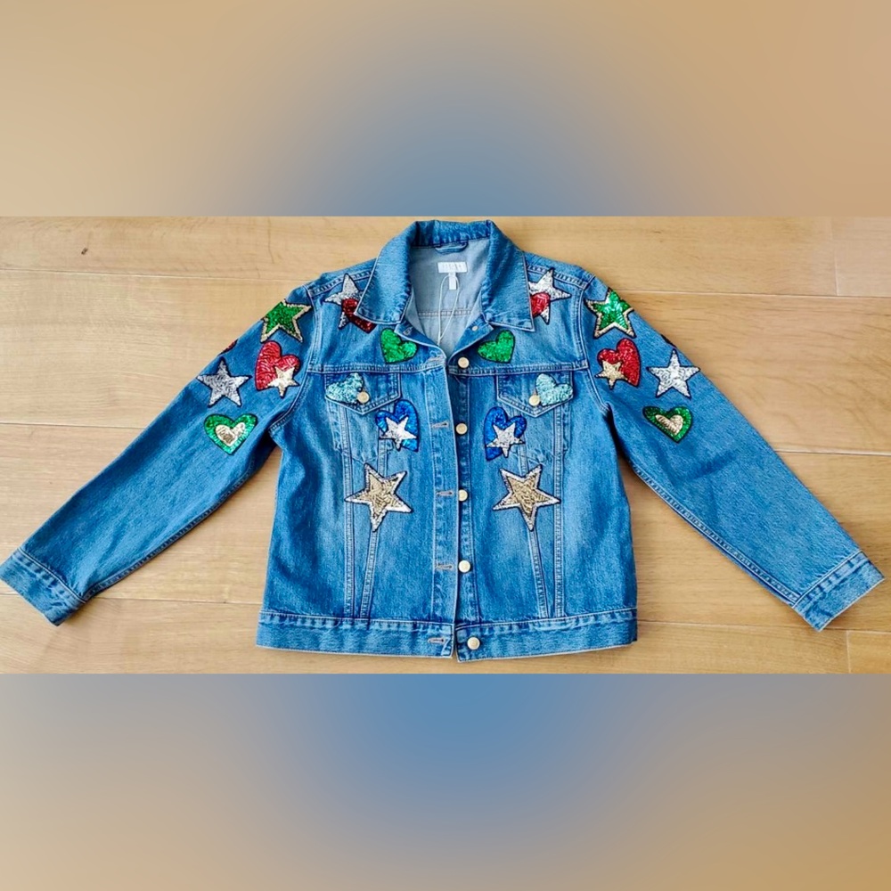 Escada Sport, embellished denim jacket. Size 8 (EU 40)
